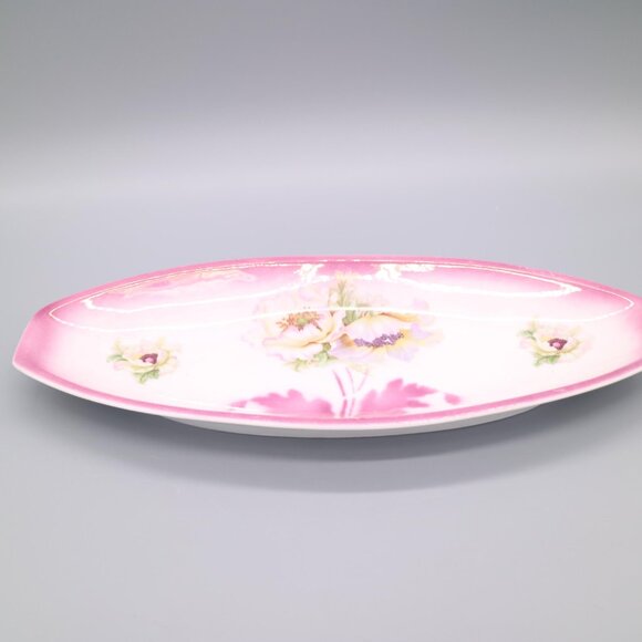 Antique Fine Porcelain Floral Celery Dish/Tray PV c1900s - Picture 4 of 6